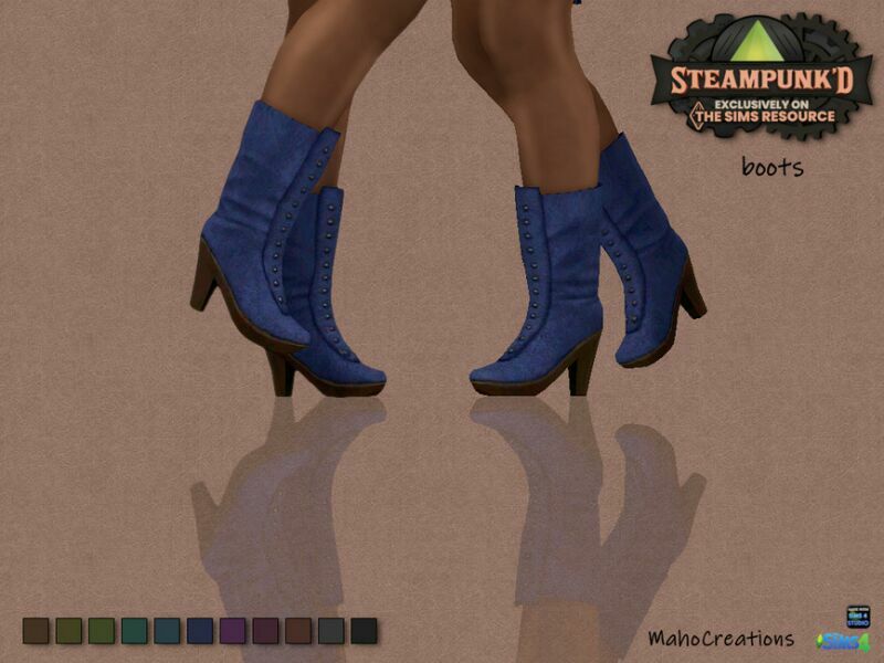 Steampunked – Boots By Mahocreations 1 Steampunked – Boots By Mahocreations Sims 4 CC