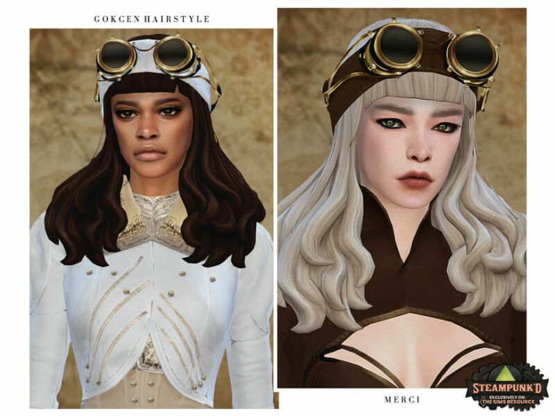 Steampunked Gokcen Hairstyle By '-Merci- 1 Steampunked Gokcen Hairstyle By ‘-Merci- Sims 4 CC