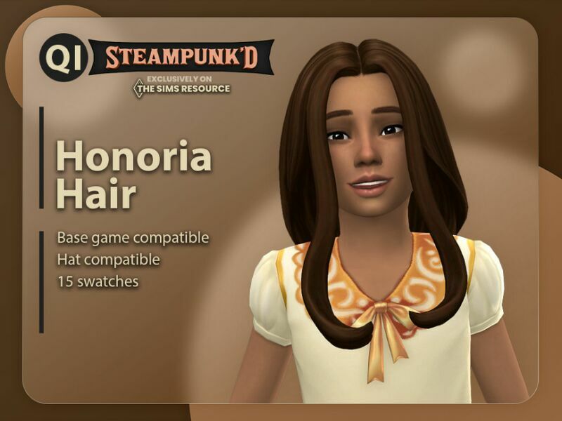 Steampunked – Honoria Hair By Qicc 1 Steampunked – Honoria Hair By Qicc Sims 4 CC