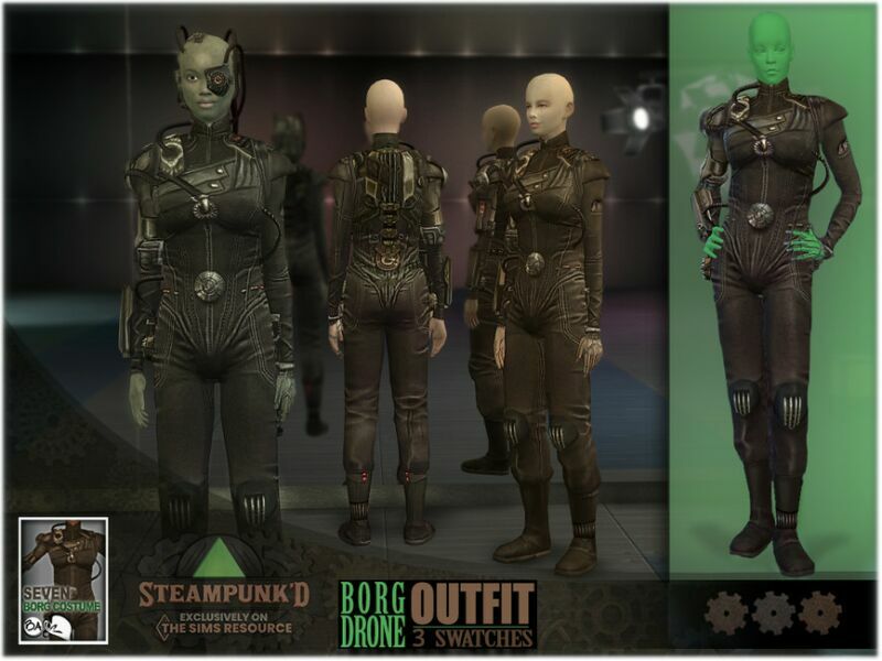 Steampunked – Seven: Borg’S Outfit By Bakalia 1 Steampunked – Seven: Borg’S Outfit By Bakalia Sims 4 CC