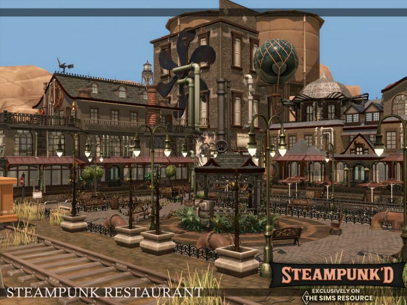 Steampunked – Steampunk Restaurant | Nocc By Simzmora 1 Steampunked – Steampunk Restaurant | Nocc By Simzmora Sims 4 CC