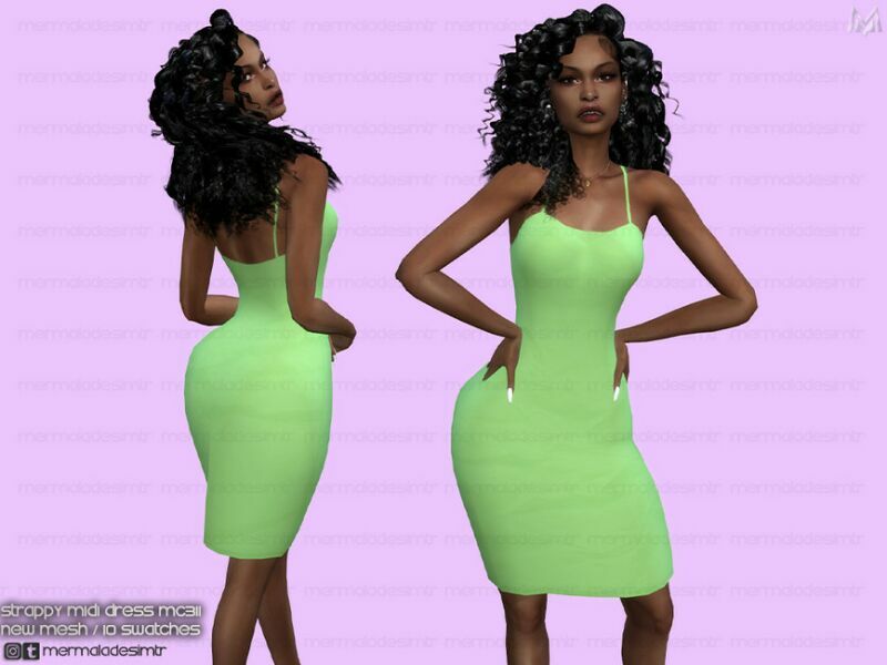 Strappy Midi Dress MC311 By Mermaladesimtr 1 Strappy Midi Dress MC311 By Mermaladesimtr Sims 4 CC