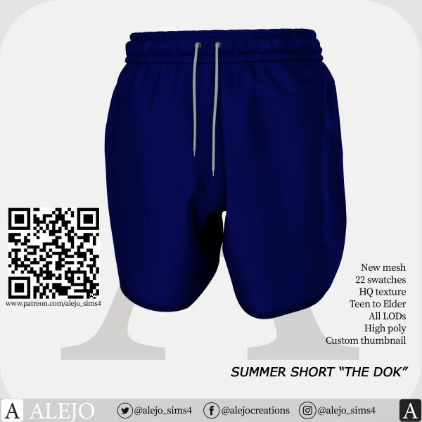 Summer Short “THE DOK” 1 Summer Short “THE DOK” Sims 4 CC