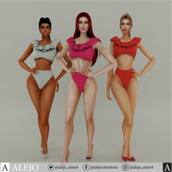 Summer Swimsuit “THE DOK” 2 sims 4 cc summer swimsuit the dok 3