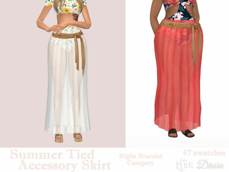 Summer Tied Skirt (Accessory) By Dissia 1 Summer Tied Skirt (Accessory) By Dissia Sims 4 CC