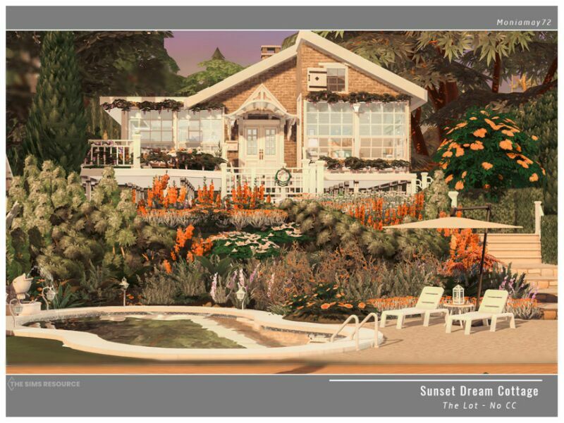 Sunset Dream Cottage NO CC By Moniamay72 1 Sunset Dream Cottage NO CC By Moniamay72 Sims 4 CC
