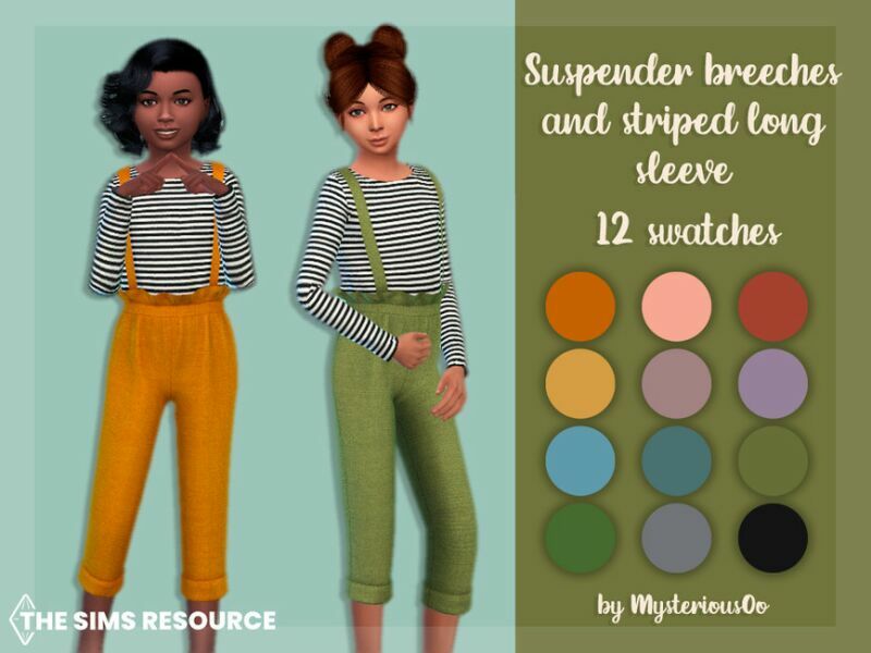 Suspender Breeches And Striped Long Sleeve By Mysteriousoo 1 Suspender Breeches And Striped Long Sleeve By Mysteriousoo Sims 4 CC