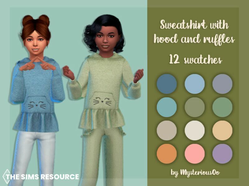 Sweatshirt With Hood And Ruffles By Mysteriousoo 1 Sweatshirt With Hood And Ruffles By Mysteriousoo Sims 4 CC