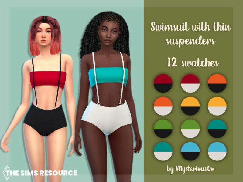 Swimsuit With Thin Suspenders By Mysteriousoo 1 Swimsuit With Thin Suspenders By Mysteriousoo Sims 4 CC
