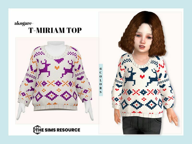 T-Miriam TOP By _Akogare_ 1 T-Miriam TOP By _Akogare_ Sims 4 CC
