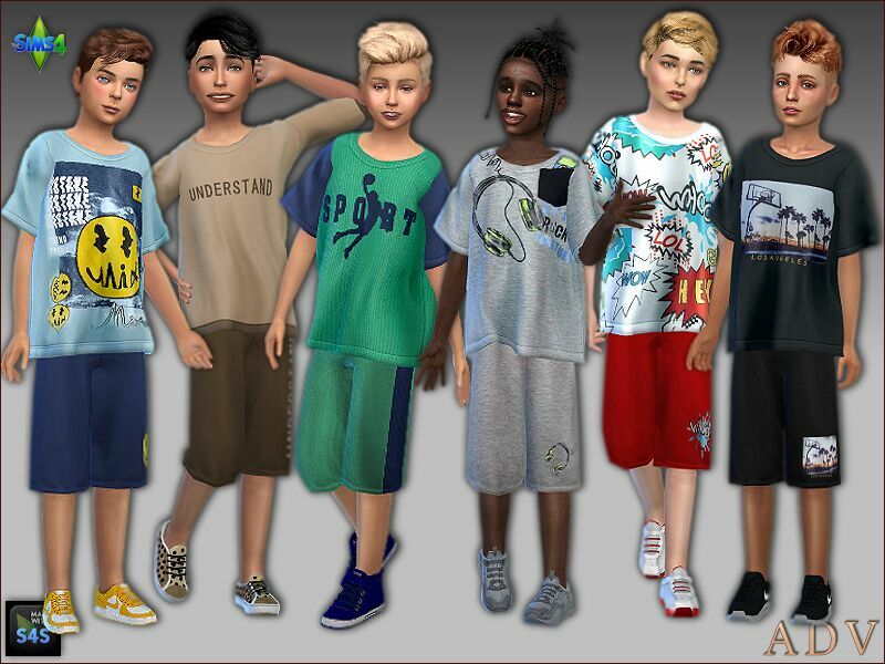 T-Shirts And Pants For Boys 1 T-Shirts And Pants For Boys Sims 4 CC