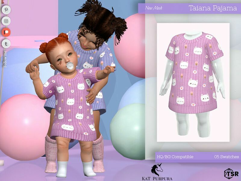 Taiana Pajama – Infant 1 Taiana Pajama – Infant Sims 4 CC