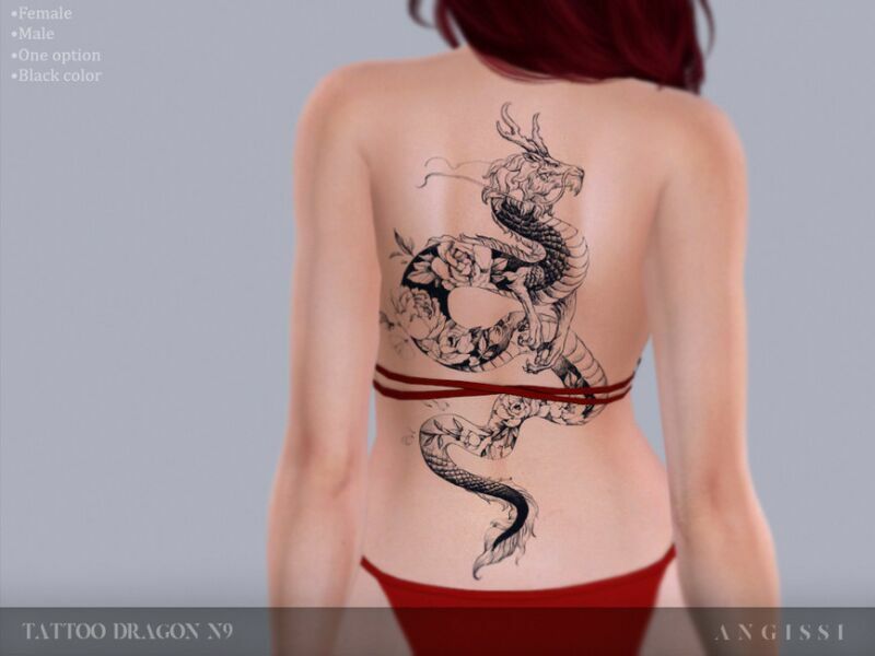 Tattoo-Dragon N9 By Angissi 1 Tattoo-Dragon N9 By Angissi Sims 4 CC
