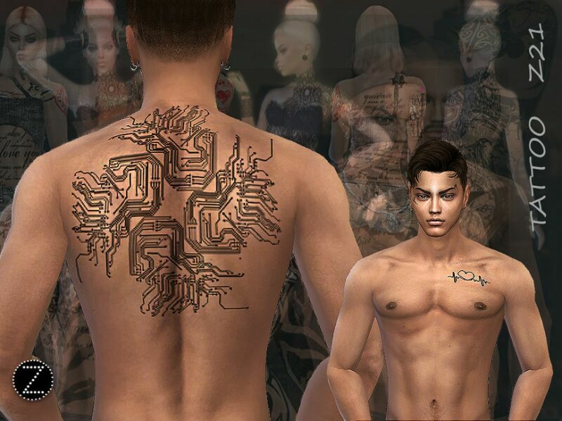 Tattoo Z21 By Zenx 1 Tattoo Z21 By Zenx Sims 4 CC