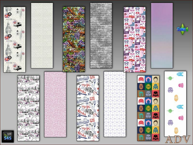 Teenroom Wallpapers 1 Teenroom Wallpapers Sims 4 CC
