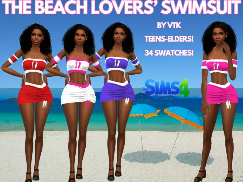 The Beach Lovers Outfit By VTK 1 The Beach Lovers Outfit By VTK Sims 4 CC