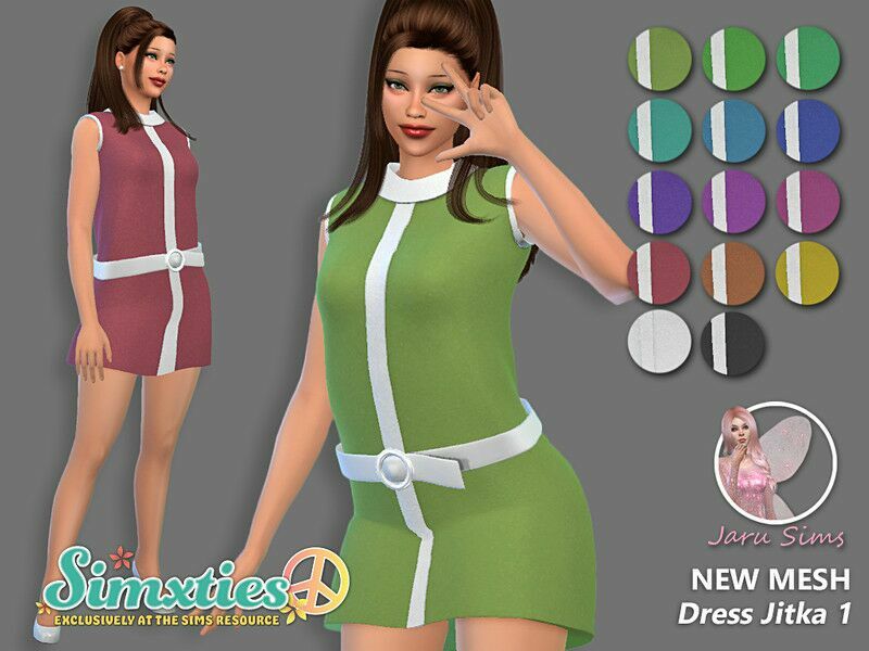 The / Simxties Dress Jitka-1 1 The / Simxties Dress Jitka-1 Sims 4 CC