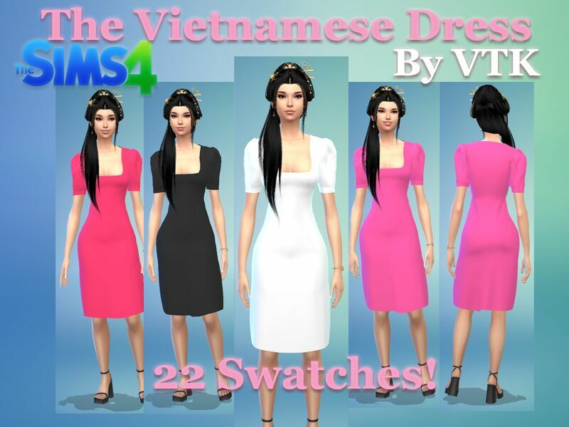 The Vietnamese Dress By VTK By VTK 1 The Vietnamese Dress By VTK By VTK Sims 4 CC