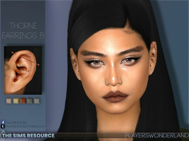 Thorne Earrings B By Playerswonderland 1 Thorne Earrings B By Playerswonderland Sims 4 CC