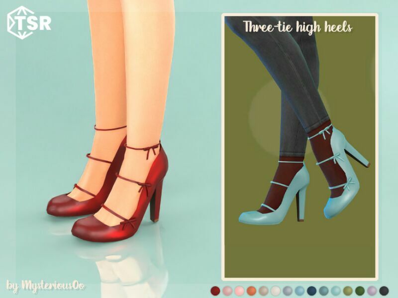 Three-Tie High Heels By Mysteriousoo 1 Three-Tie High Heels By Mysteriousoo Sims 4 CC