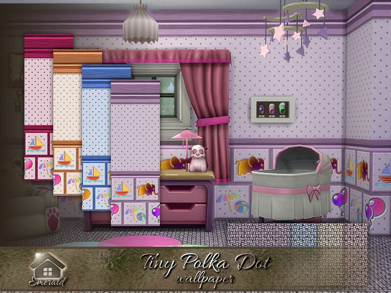 Tiny Polka DOT Wallpaper By Emerald 1 Tiny Polka DOT Wallpaper By Emerald Sims 4 CC