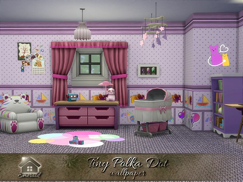 Tiny Polka DOT Wallpaper By Emerald 2 sims 4 cc tiny polka dot wallpaper by emerald 2