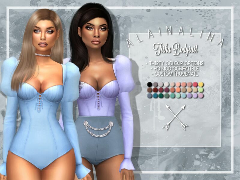 Tisha Bodysuit By Alainalina 1 Tisha Bodysuit By Alainalina Sims 4 CC