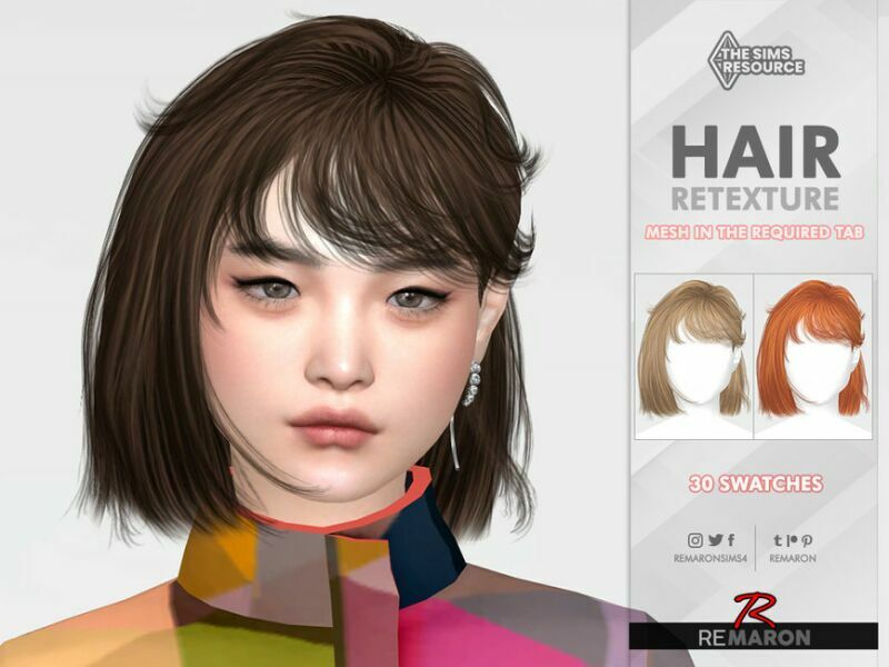 TO0410 Hair Retexture Mesh Needed By Remaron 1 TO0410 Hair Retexture Mesh Needed By Remaron Sims 4 CC