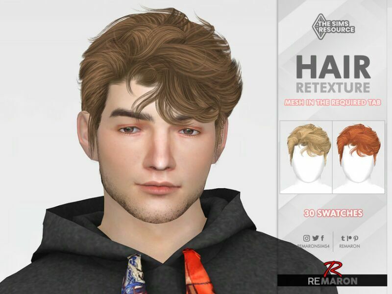 TO0929 Hair Retexture Mesh Needed By Remaron 1 TO0929 Hair Retexture Mesh Needed By Remaron Sims 4 CC