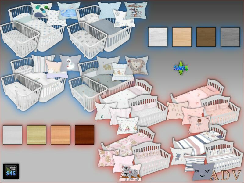 Toddler And Infant Beds With Pillows 1 Toddler And Infant Beds With Pillows Sims 4 CC