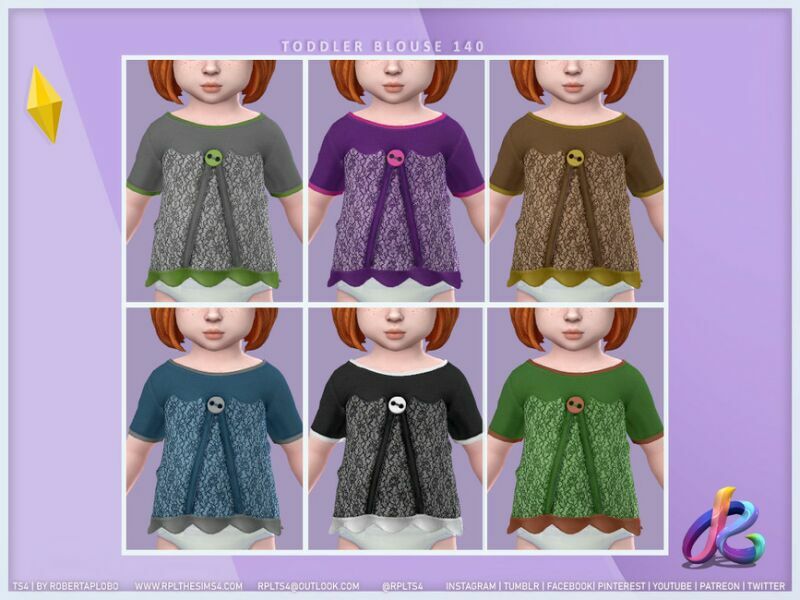 Toddler Blouse RPL140 By Robertaplobo 2 sims 4 cc toddler blouse rpl140 by robertaplobo 2