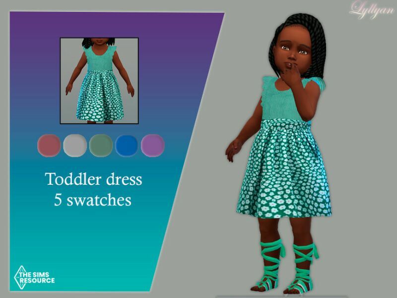 Toddler Dress Sabrina By Lyllyan 1 Toddler Dress Sabrina By Lyllyan Sims 4 CC