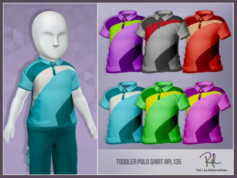 Toddler Polo Shirt RPL135 By Robertaplobo 1 Toddler Polo Shirt RPL135 By Robertaplobo Sims 4 CC