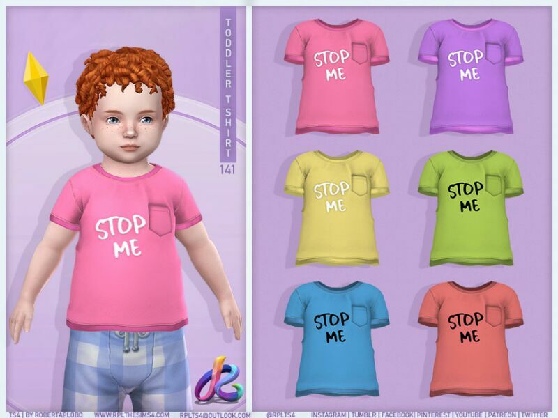 Toddler T-Shirt RPL141 By Robertaplobo 1 Toddler T-Shirt RPL141 By Robertaplobo Sims 4 CC