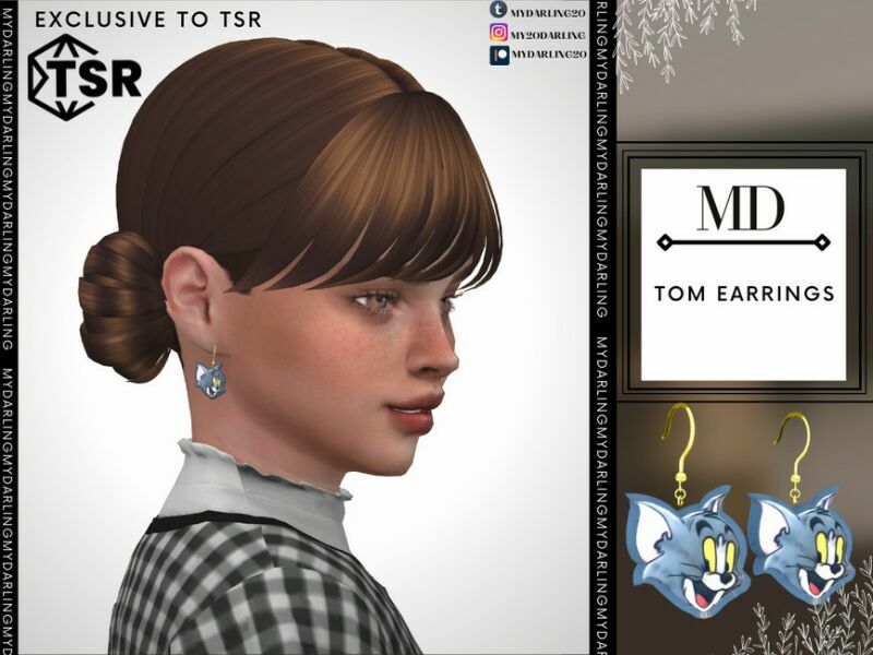 TOM Earrings Child By Mydarling20 1 TOM Earrings Child By Mydarling20 Sims 4 CC