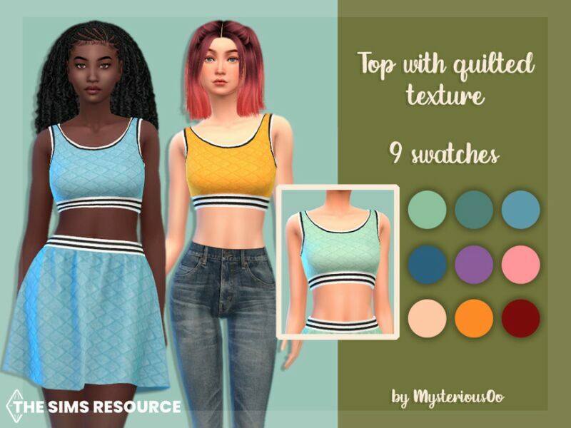 TOP With Quilted Texture By Mysteriousoo 1 TOP With Quilted Texture By Mysteriousoo Sims 4 CC