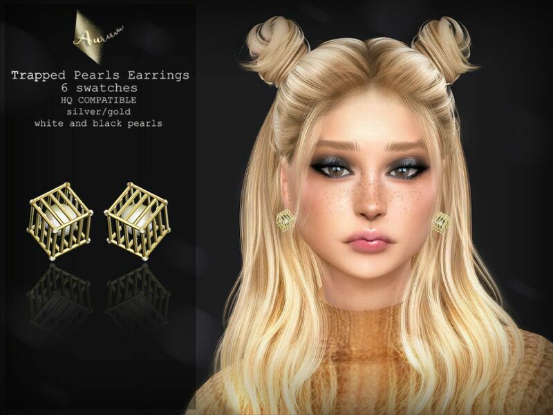 Trapped Pearls Earrings By Aurummusik 1 Trapped Pearls Earrings By Aurummusik Sims 4 CC
