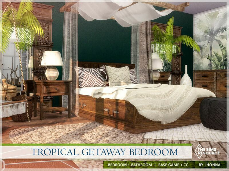 Tropical Getaway Bedroom /TSR CC Only/ By Lhonna 1 Tropical Getaway Bedroom /TSR CC Only/ By Lhonna Sims 4 CC
