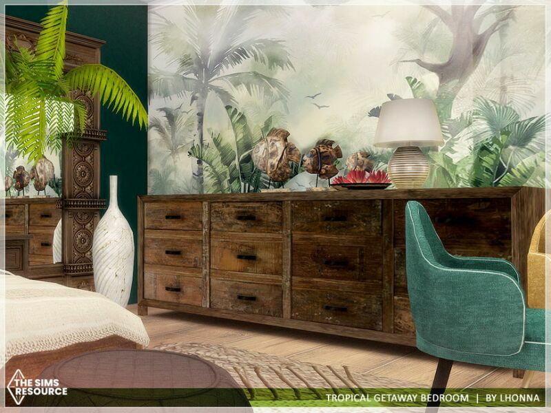 Tropical Getaway Bedroom /TSR CC Only/ By Lhonna 4 sims 4 cc tropical getaway bedroom tsr cc only by lhonna 3