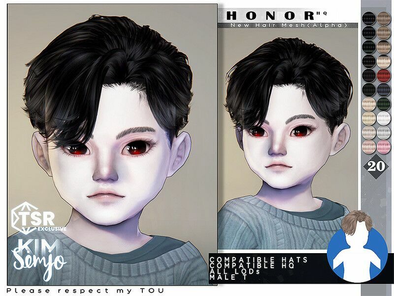 TS4 Toddler Hairstyle_Honor 1 TS4 Toddler Hairstyle_Honor Sims 4 CC