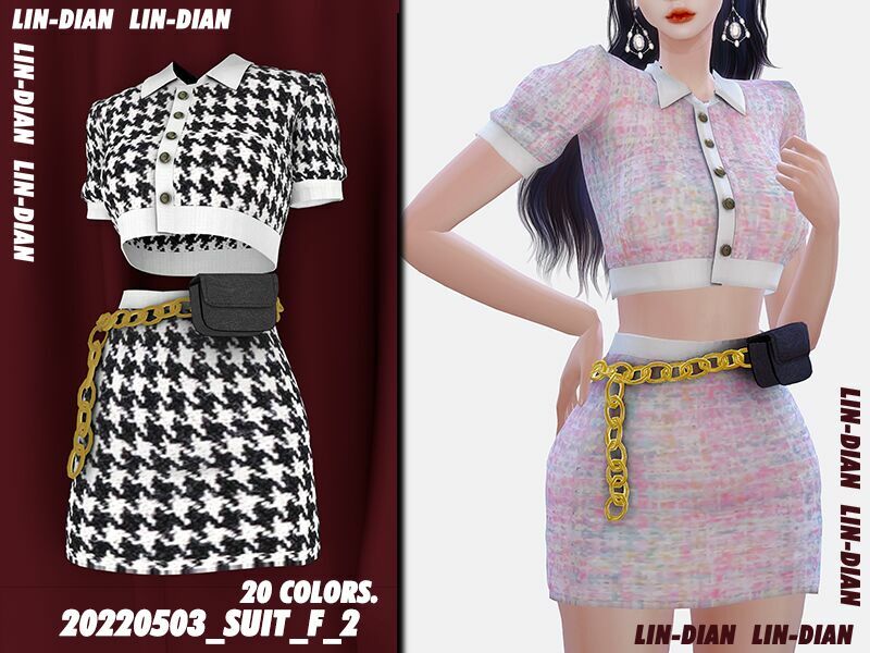 Two-Piece Dress And Fanny Pack 1 Two-Piece Dress And Fanny Pack Sims 4 CC