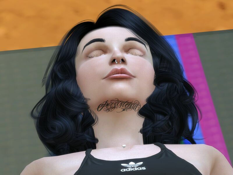 Under Chin Lettering Tattoo By Aewendis 4 sims 4 cc under chin lettering tattoo by aewendis 3