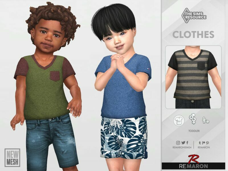 V Shirt 01 For Toddler By Remaron 1 V Shirt 01 For Toddler By Remaron Sims 4 CC