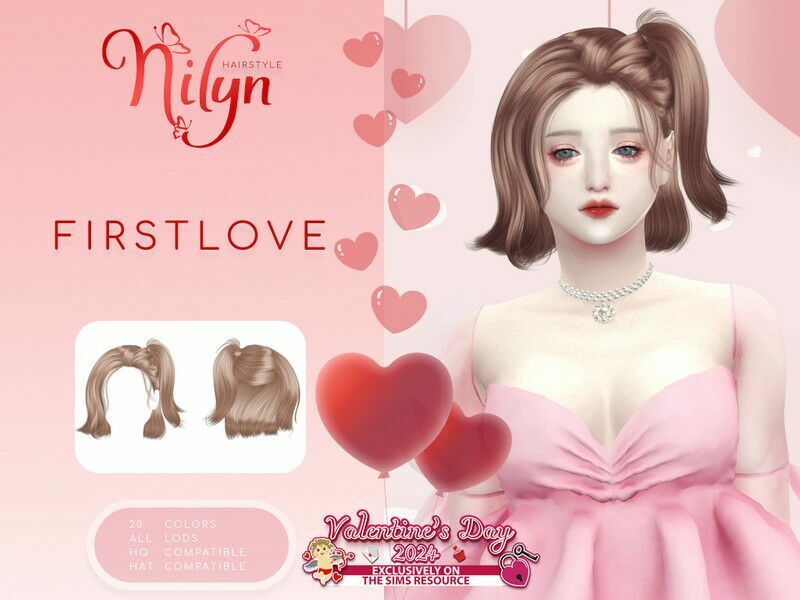 Valentine S DAY First Love Hair 1 Valentine S DAY First Love Hair Sims 4 CC