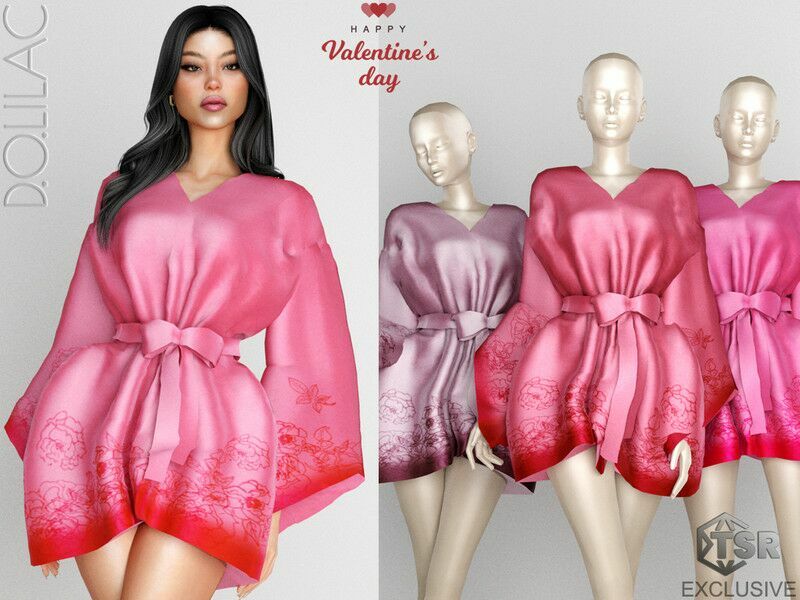 Valentine'S DAY Dressing Gown DO0223 1 Valentine’S DAY Dressing Gown DO0223 Sims 4 CC