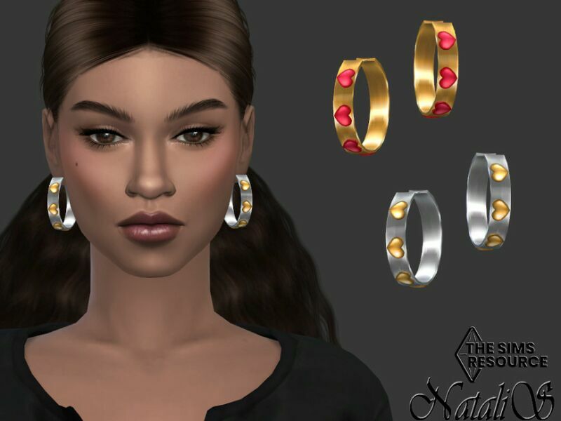 Valentines Hoop Earrings By Natalis 1 Valentines Hoop Earrings By Natalis Sims 4 CC
