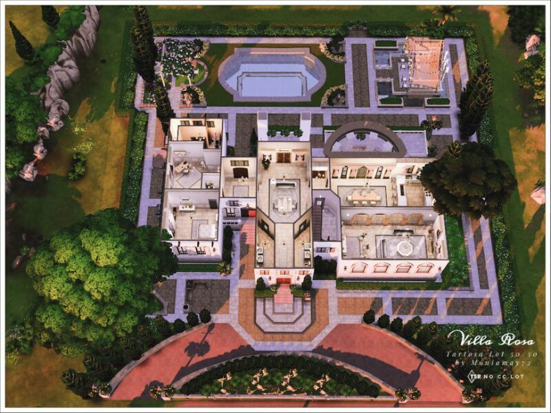 Villa Rosa NO CC LOT By Moniamay72 4 sims 4 cc villa rosa no cc lot by moniamay72 4