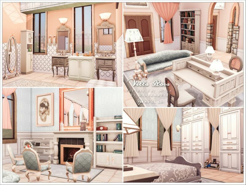 Villa Rosa NO CC LOT By Moniamay72 2 sims 4 cc villa rosa no cc lot by moniamay72 7