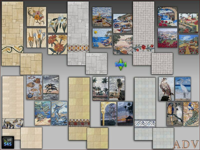 Walls And Floors With Paintings 1 Walls And Floors With Paintings Sims 4 CC