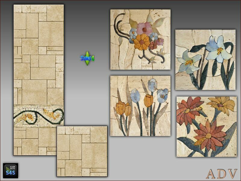 Walls And Floors With Paintings 11 sims 4 cc walls and floors with paintings 2